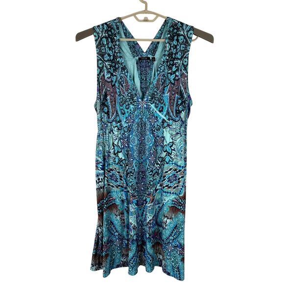 Y2K Tunic Dress Apt. 9 V-neck Babydoll sleeveless A-line stretchy tatoo fairy - Picture 1 of 10